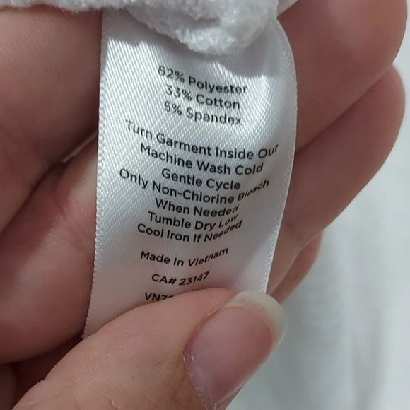 T by Talbots White Semi Sheer Waffle Knit Top with Side Tie in Size XL - Picture 9 of 9